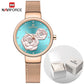 Luxus Marke NAVIFORCE Damenuhr, Mode Kreative 3D Rose wasserdichte Business armbanduhren