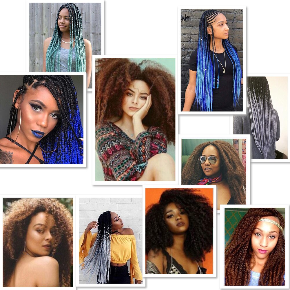 18 Zoll Ombre Marley Zöpfe Häkelhaar,  Häkelgeflecht Twist Box Afro Synthetik Jumbo Flechten Haarverlängerungen