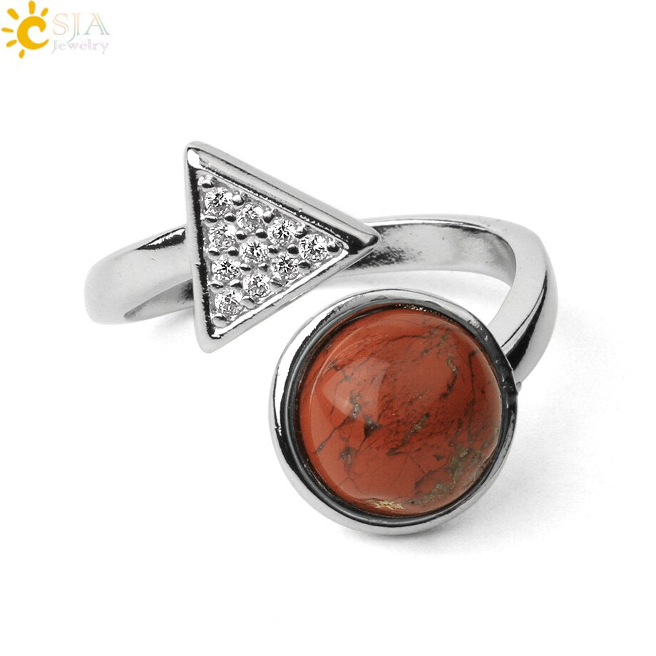 Cocktailring aus natürlichen Steine, Einstellbare Finger Ring für Damen