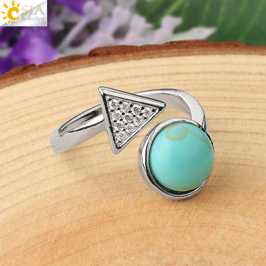 Cocktailring aus natürlichen Steine, Einstellbare Finger Ring für Damen