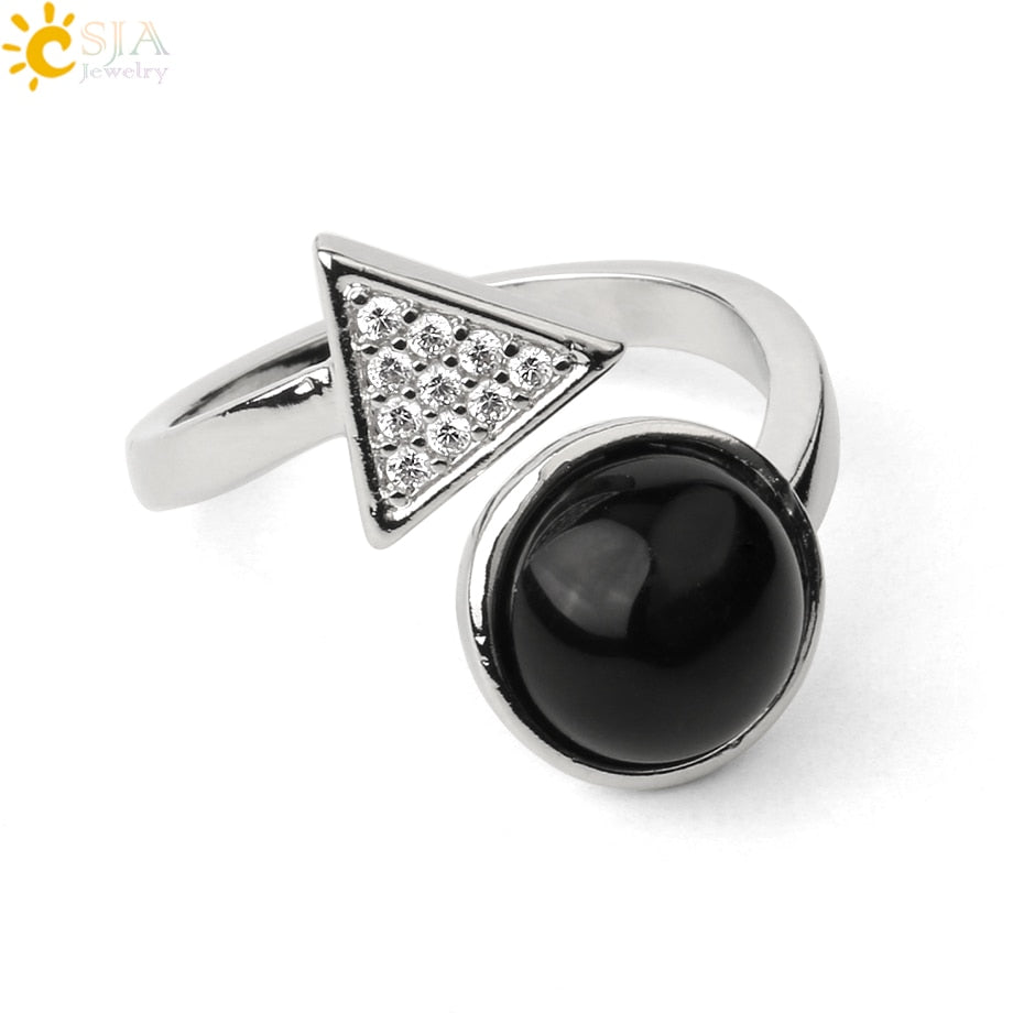 Cocktailring aus natürlichen Steine, Einstellbare Finger Ring für Damen