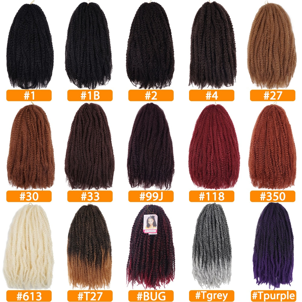 18 Zoll Ombre Marley Zöpfe Häkelhaar,  Häkelgeflecht Twist Box Afro Synthetik Jumbo Flechten Haarverlängerungen