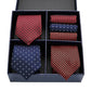 Geschenkbox-Set Herren-Krawatte, Seide, klassisches Jacquard-Gewebe, extra langes Krawatten-Einstecktuch-Set für formelle Hochzeitsfeier für Männer