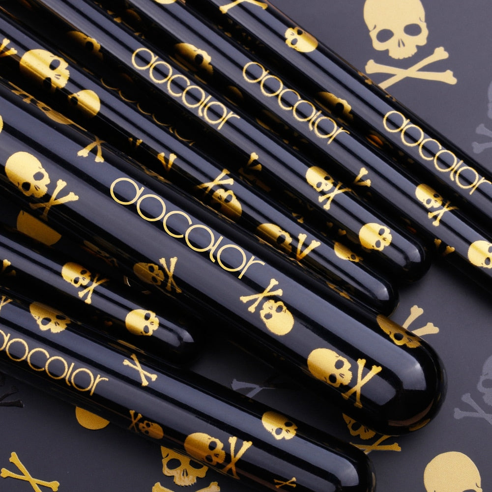 Docolor Goth Make-up-Pinsel-Set, 12-teilig, professionelle Gesichtspuder, Lidschatten, Foundation, Mischkosmetik, professionelle Pinsel