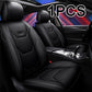 Autositzbezüge aus schwarzem Leder für VW Volkswagen Polo 9N Touareg 2005 Amarok Caddy Passat Tiguan Golf T-ROC Jetta Zubehör