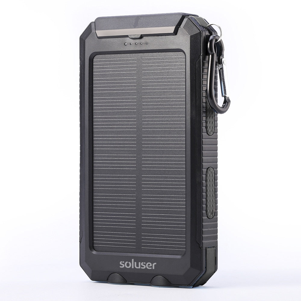 20000 mAh Power Bank, Wasserdichte Solar Power Externe Batterie, Schnelles Handyladegerät für Samsung, iPhone, Xiaomi