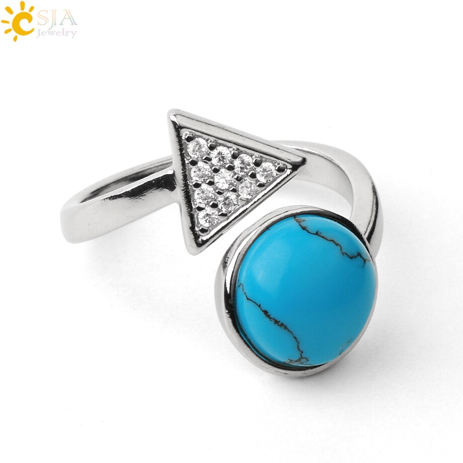 Cocktailring aus natürlichen Steine, Einstellbare Finger Ring für Damen