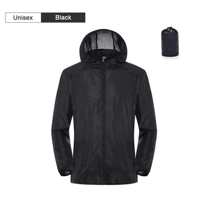 Camping Regenjacke für Männer & Frauen, Wasserdichte Sonnenschutzkleidung, Angeln und Jagdkleidung mit Tasche