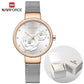 Luxus Marke NAVIFORCE Damenuhr, Mode Kreative 3D Rose wasserdichte Business armbanduhren