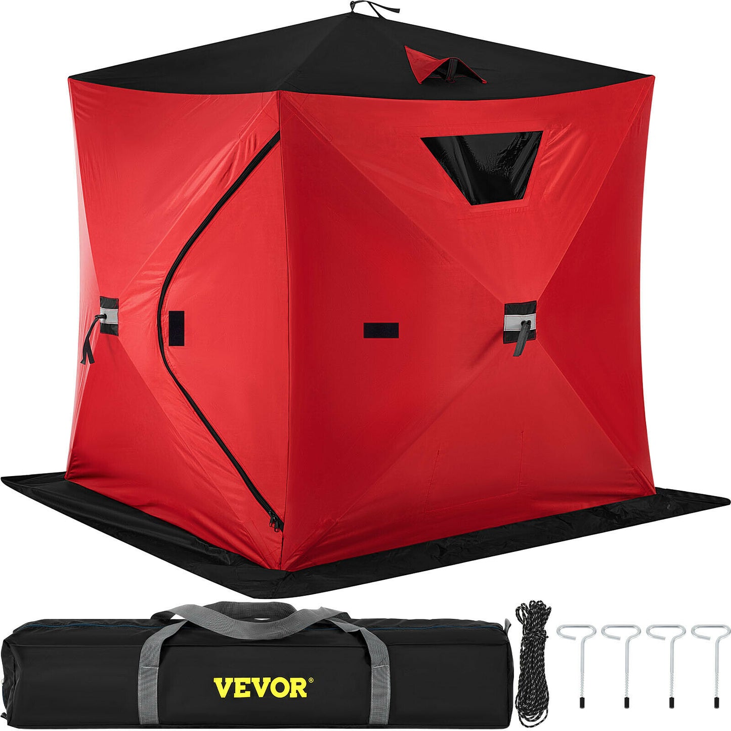 2-Personen-Oxford-Gewebe VEVOR Eisangelzelt, warme Markise, Pop-Up,  wasserdicht, winddicht, Vordach für Winterangeln, Camping, Wandern