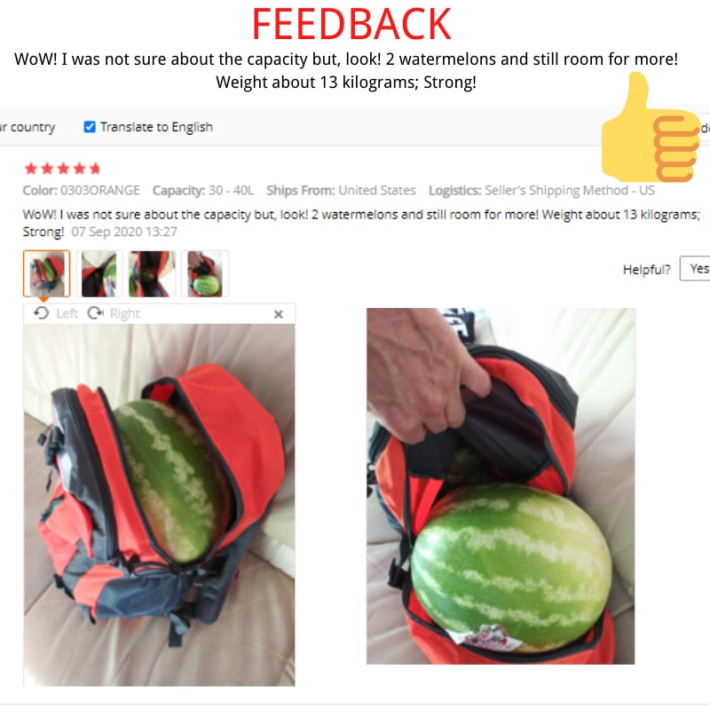 40L  Wasserdichte Wanderrücksäcke für Camping, Radfahren & Trekking