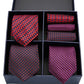 Geschenkbox-Set Herren-Krawatte, Seide, klassisches Jacquard-Gewebe, extra langes Krawatten-Einstecktuch-Set für formelle Hochzeitsfeier für Männer
