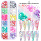 12 Gitter Perlweiß Chrom Nagel, Pigment UV Gel Nagellack