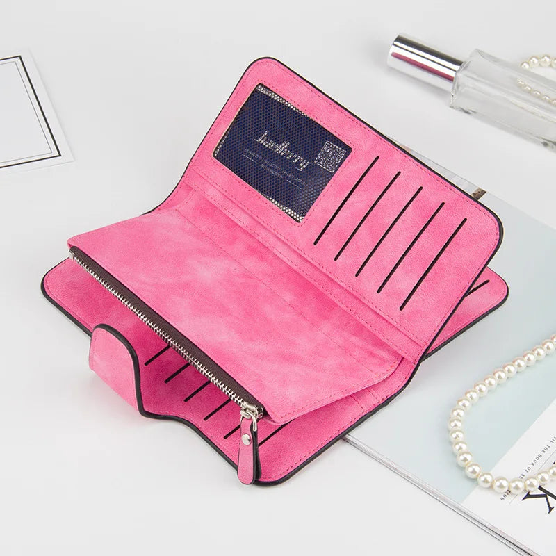 2023 Women Wallets Fashion Long PU Leather Top Quality Card Holder Classic Female Purse  Zipper  Wallet For Women