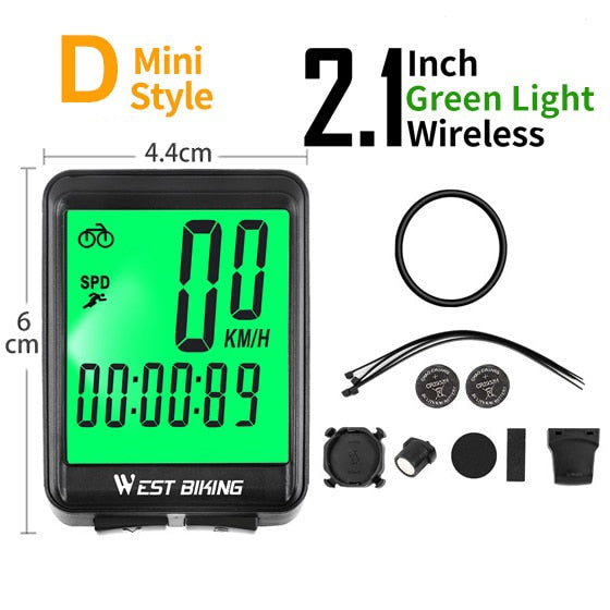 Fahrradcomputer, kabellos, kabelgebunden, wasserdicht, digitaler Fahrrad-Tachometer, Kilometerzähler mit Hintergrundbeleuchtung, Fahrrad-Stoppuhr
