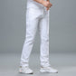 Marken Jeans im klassischen Stil mit regulärer Passform, Business-Mode-Denim-Hose aus fortschrittlicher Stretch-Baumwolle, männliche Markenhose
