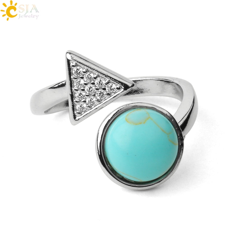 Cocktailring aus natürlichen Steine, Einstellbare Finger Ring für Damen
