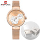 Luxus Marke NAVIFORCE Damenuhr, Mode Kreative 3D Rose wasserdichte Business armbanduhren