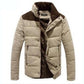 Winter warme Männerjacke aus Baumwolle mit stehenden Kragen, Gepolsterte Mantel, Oberbekleidung 4XL