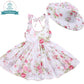 Baby Mädchen Kleid mit Hut und Blumendruck, Partykleid