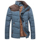 Winter warme Männerjacke aus Baumwolle mit stehenden Kragen, Gepolsterte Mantel, Oberbekleidung 4XL