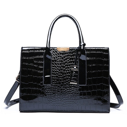Luxus Damen Ledertaschen, Designer Krokodil Muster Schulter Tasche