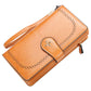 Große Damen Leder Geldbörsen, Aushöhlen Lange Brieftasche, Kartehalter & Brieftasche für Frauen