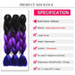 Sallyhair 24-Zoll-Ombre-Flechthaar, 2-Ton-Schwarz-Farbe, Jumbo-Zöpfe, Hochtemperaturfaser-Kunsthaarverlängerung