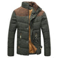 Winter warme Männerjacke aus Baumwolle mit stehenden Kragen, Gepolsterte Mantel, Oberbekleidung 4XL