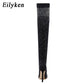 Runway Kristall Stretch Stoff Socke, Over-the-Knie Stiefel Oberschenkel Hohe Zehenspitze