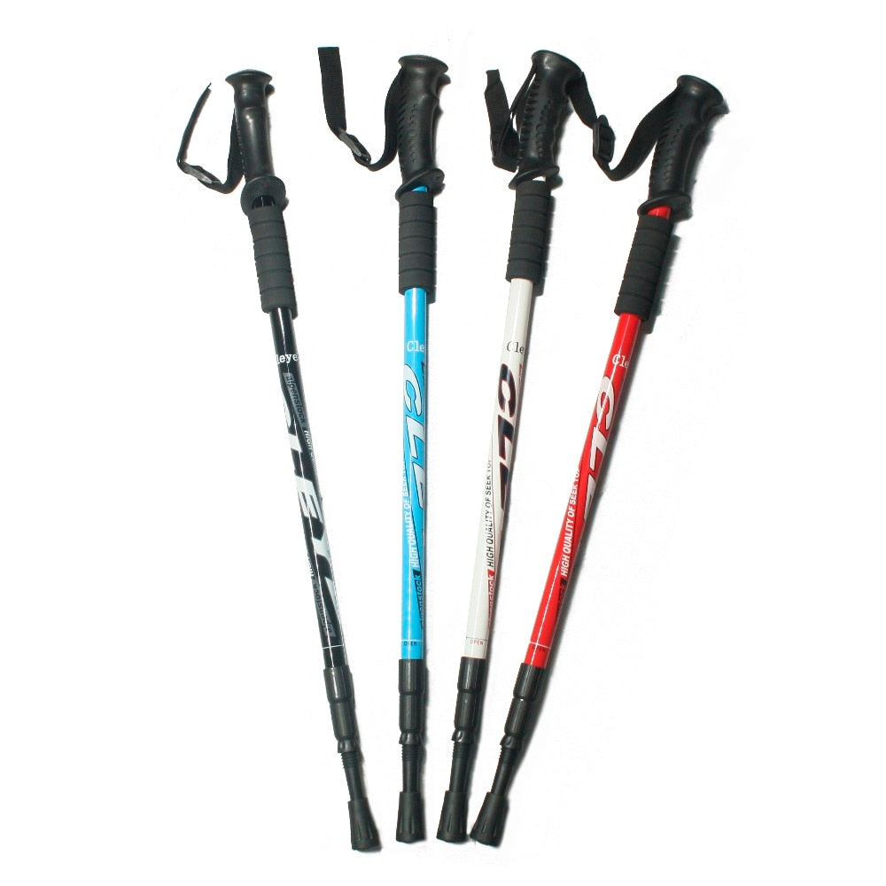 2 Teil/para 135 CM Spazierstock Trekking, Stoßfest, Aluminiumlegierung Klettern Stick Teleskop zum Wandern