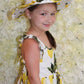Baby Mädchen Kleid mit Hut und Blumendruck, Partykleid