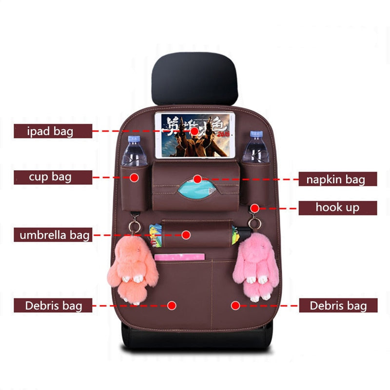 Auto sitz zurücklagerung Organizertasche aus Leder, Universal Multifunktionslagerung box zum Verstauen, Aufräumen