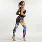 Damen Sport Leggings mit Cartoon Print,  Atmungsaktive Gym Jogging Laufhose