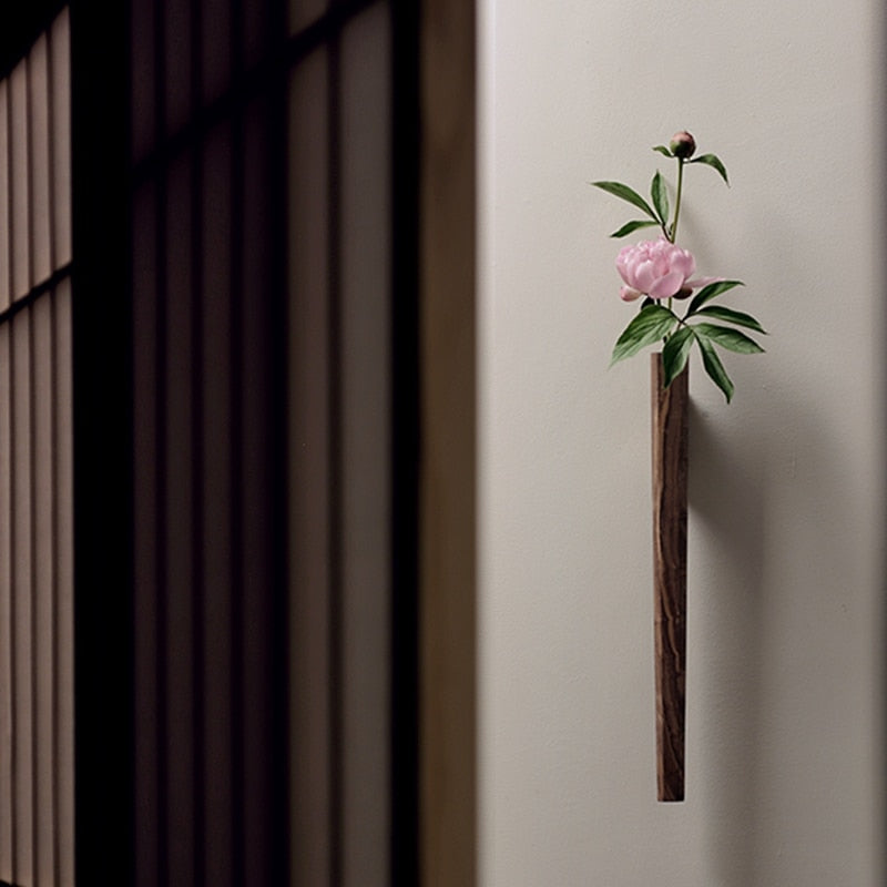 Wand Vase aus Handgemachten Massivholz, Hydrokultur  Blumentopf