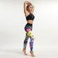 Damen Sport Leggings mit Cartoon Print,  Atmungsaktive Gym Jogging Laufhose
