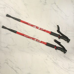 2 Teil/para 135 CM Spazierstock Trekking, Stoßfest, Aluminiumlegierung Klettern Stick Teleskop zum Wandern