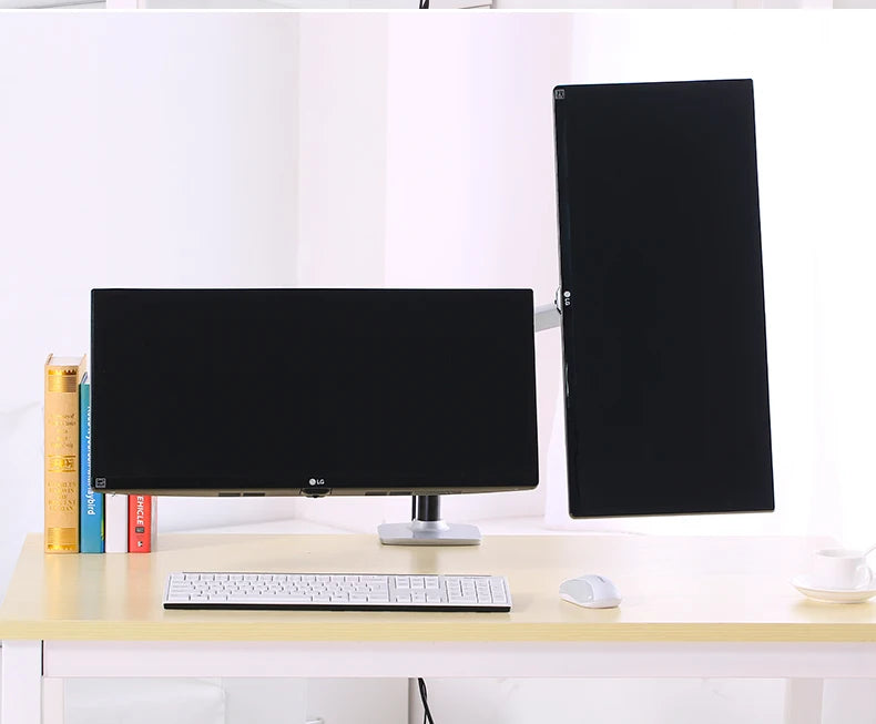 Mechanische Feder, vollbeweglicher 17-32-Zoll-Dual-Monitor-Halterungsarm, Aluminium-Monitorhalterung, maximale Belastung von 10 kg pro Arm