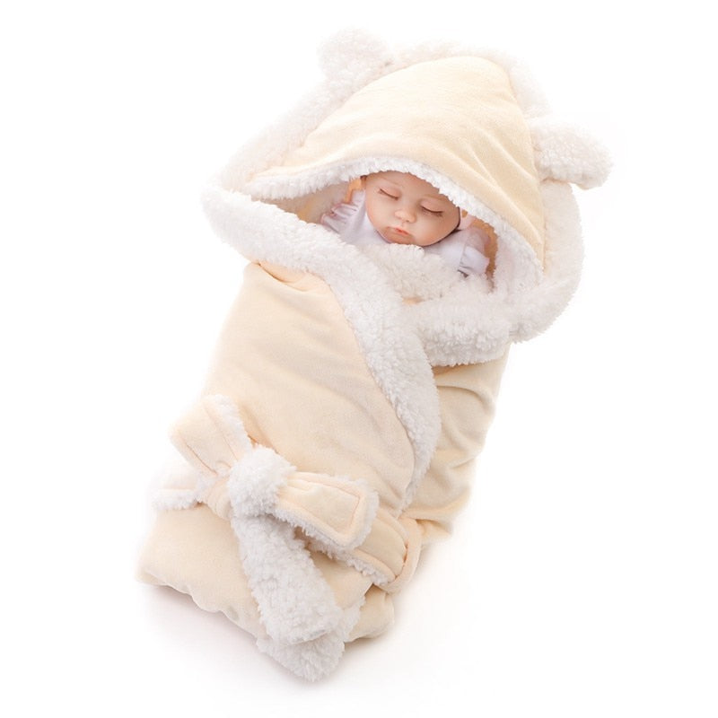 Winterdecke für Mädchen und Jungen Babys, Doppel Schicht Fleece Baby Swaddle Schlafsack für Neugeborene