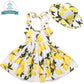 Baby Mädchen Kleid mit Hut und Blumendruck, Partykleid