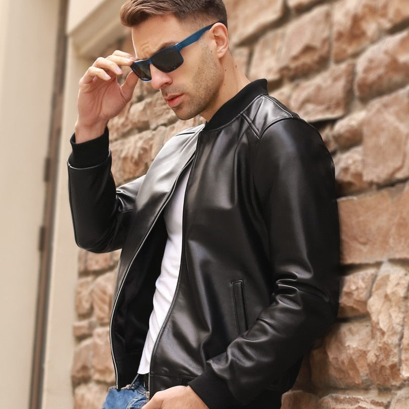 Große Größe 5XL Herren Echtleder Bomberjacke, Fliegerjacke Schwarz Aviator Pilotenmäntel
