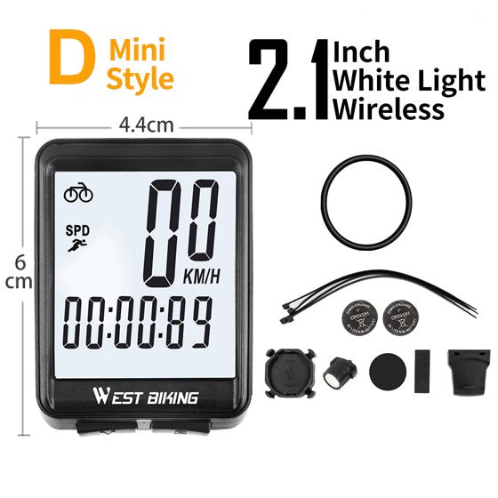 Fahrradcomputer, kabellos, kabelgebunden, wasserdicht, digitaler Fahrrad-Tachometer, Kilometerzähler mit Hintergrundbeleuchtung, Fahrrad-Stoppuhr