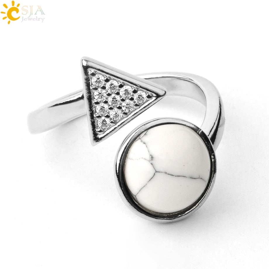 Cocktailring aus natürlichen Steine, Einstellbare Finger Ring für Damen