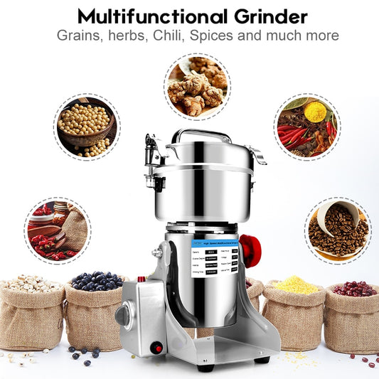 Große Kapazität 2500G / 3000W Kräutermühle, Leistungsstarke Mühle für Getreide, Gewürze, Mixer und Trockenfutter Mühle