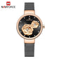 Luxus Marke NAVIFORCE Damenuhr, Mode Kreative 3D Rose wasserdichte Business armbanduhren