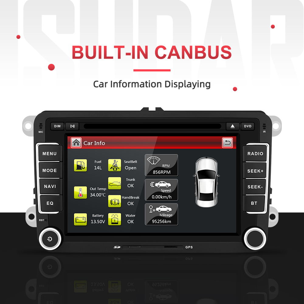 Isudar Auto Multimedia-player 2 Din Auto DVD für VW/Volkswagen/Golf/Polo/Tiguan/Passat/b7/b6/SEAT/leon/Skoda/Octavia, GPS Radio