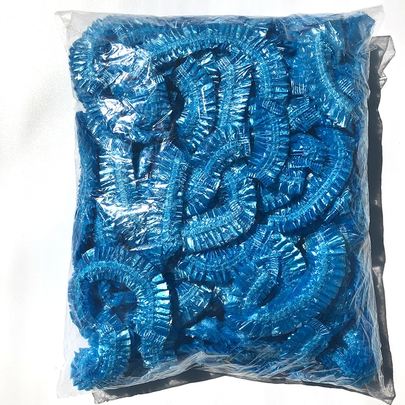 100 Stück Einweg-Duschhaube, wasserdicht und transparent