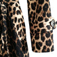 Britische Leopard Damen Mantel mit Gürtel, Zweireiher Lange Windjacke