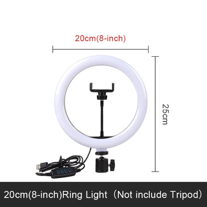 Selfie-Ringlicht-Fotografie-LED-Lampenrand mit optionaler mobiler Halterung, Stativ-Ringlicht für Live-Video-Stream