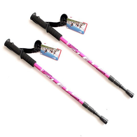 2 Teil/para 135 CM Spazierstock Trekking, Stoßfest, Aluminiumlegierung Klettern Stick Teleskop zum Wandern